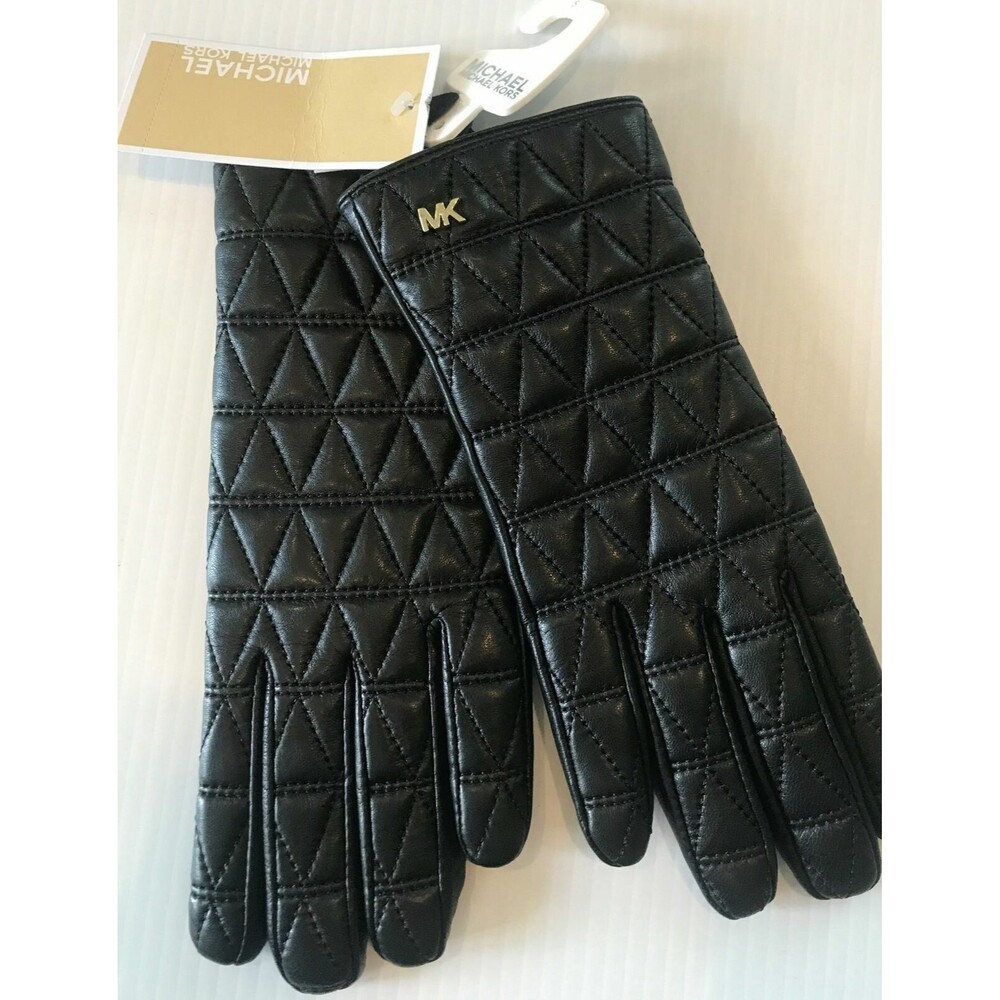MICHAEL KORS Women's Soft Quilted Elegant Leather Tech Gloves S